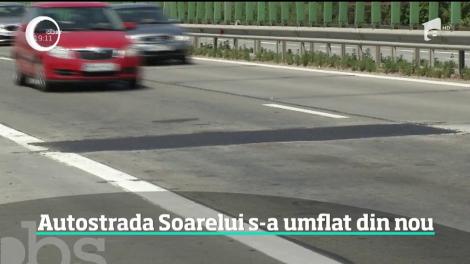 O dală din beton s-a umflat pe Autostrada Soarelui, pe sensul spre mare