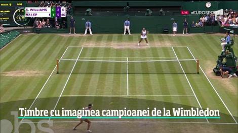 Timbre cu imaginea Simonei Halep, campioana de la Wimbledon