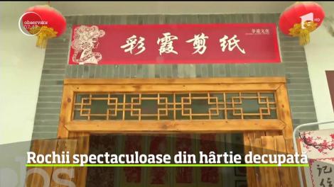 Rochii spectaculoase din hărtie decupată, în China