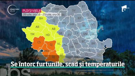 Vremea se schimbă radical! Se întorc furtunile, scad și temperaturile