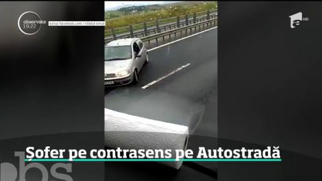 Un şofer care a ratat ieşirea de pe autostradă a fost la un pas să producă o tragedie