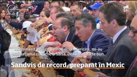 Record gastronomic doborât în Mexico City! Cel mai lung sandviş din lume