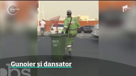 Un gunoier din Abu Dhabi a transformat strada în ring de dans