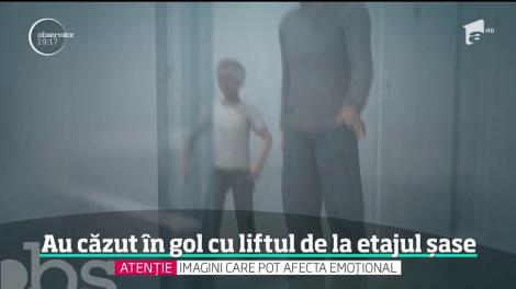 Au trăit spaima vieţii lor. Un tânăr şi un băiat de nouă ani au căzut cu liftul în gol cinci etaje, în Neamț!