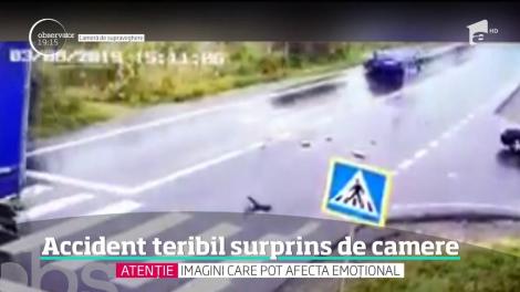 Accident teribil suprins de camere de supraveghere în judeţul Mureş