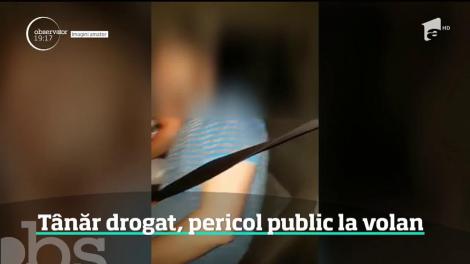 Imagini incredibile surprinse în trafic în Mamaia! Un şofer s-a urcat drogat la volan şi a intrat într-un grad
