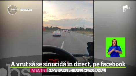 Scene de coşmar, în direct, pe Facebook. Un român a vrut să se sinucidă, pe o autostradă din Germania