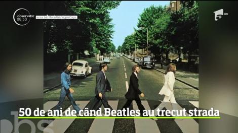 50 de ani de la fotografia celor patru Beatles, pe o trecere de pietoni de pe Abbey Road