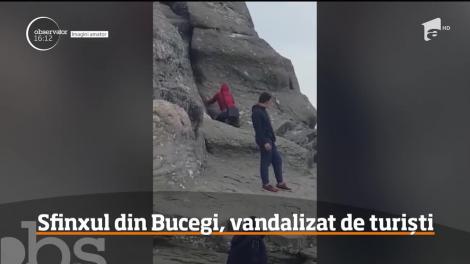 Sfinxul din Bucegi, vandalizat de trei indivizi