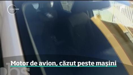 Motor de avion, căzut peste mașini, în Roma