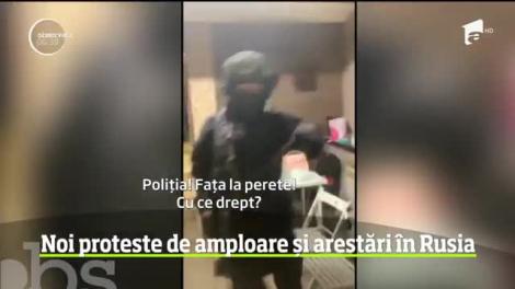 Noi proteste de amploare în Rusia. Peste 300 de persoane au fost reţinute