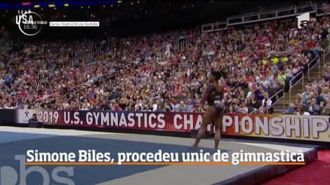 Simone Biles a reuşit un procedeu unic în timpul Campionatelor de gimnastică din Statele Unite ale Americii. Gimnasta a executat o tsukahara triplă la sol