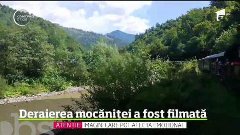 Momentul dramatic în care o mocăniţă din Maramureş a deraiat a fost filmat de un pasager