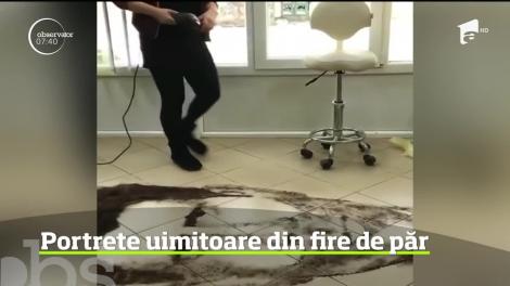 O stilistă din Macedonia de Nord face din părul rămas de la clienţi portrete uimitoare cu chipul vedetelor de la Hollywood