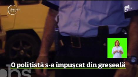 O tânără poliţistă s-a împuşcat din greşeală în coapsă, după o intervenție în forță în Capitală