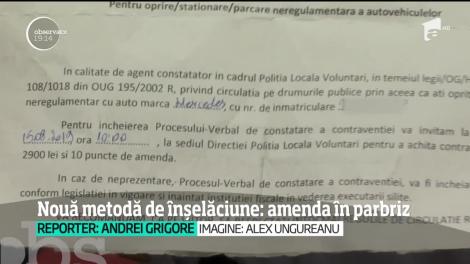 Noua metodă de înşelăciune în București: Amenda în parbriz