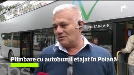 Plimbare cu autobuzul turistic supra-etajat pe drumul către Poiana Braşov