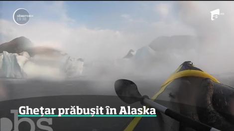 Un gheţar din Alaska s-a prăbuşit la câţiva metri de doi americani aflaţi într-un caiac