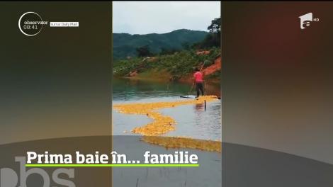 O mare de răţuşte a inundat o plajă din China