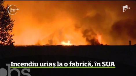 Incendiu impresionant într-o zonă industrială din statul american Oregon