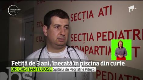 Dramă într-o familie din Argeş! O fetiţa de numai trei ani s-a înecat în piscina din curtea casei, construită în urmă cu o lună