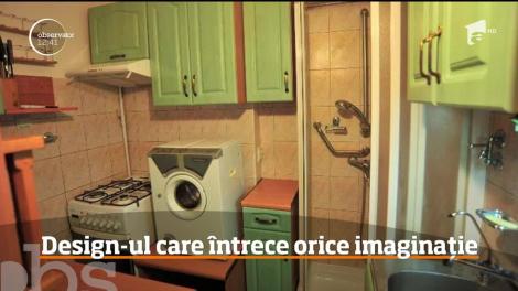 Design-ul care întrece orice imaginație. Bucătăria și baia, în același loc
