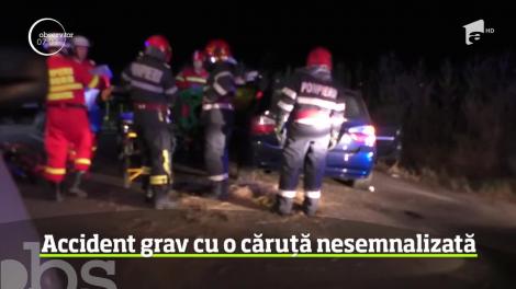 Accident tragic în judeţul Braşov! Un autoturism a lovit o căruţă nesemnalizată