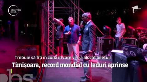 Record mondial la Timișoara. Aproximativ 6.300 de oameni au aprins leduri simultan.