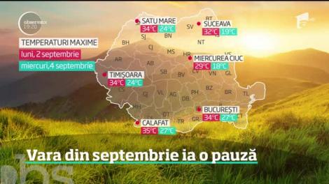 Vara din septembrie ia o pauză. Se anunţă o răcire a vremii în toată ţara