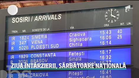 Ziua Întârzierii, sărbătoare națională în România. La CFR,  în şase luni, pasagerii au aşteptat trei ani pe peroane