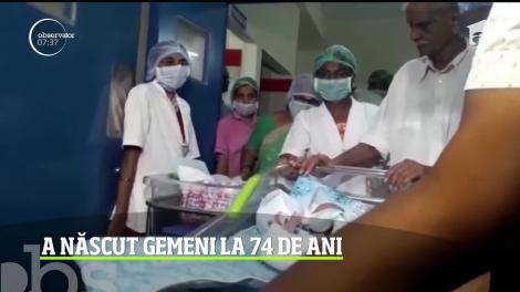 O femeie de 74 de ani din India a născut gemeni, concepute prin fertilizare in vitro