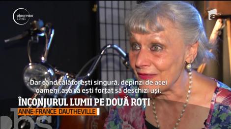 Pare că e doar o bunicuţă în vârstă de 75 de ani, dar este singura femeie care a făcut singură înconjurul lumii, pe motocicletă! De ce s-a despărțit de „băieți frumoși” pe bandă rulantă