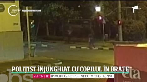 Atac brutal în centrul oraşului Suceava. Un poliţist de la trupele speciale a fost înjughiat în timp ce îşi purta copilul în braţe