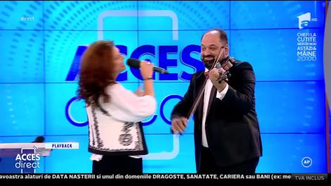 Maria Buză şi George Pătraşcu, cântă, la "Acces Direct", melodia "La mulți ani!"