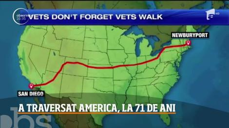 Un veteran american în vârstă de 71 de ani a reuşit să traverseze pe jos teritoriul SUA