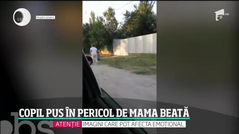 O mamă din Călăraşi aflată sub influenţa alcoolului s-a prăbuşit într-un şanţ, lângă copilul ei