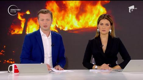 Un microbuz a luat foc într-o benzinărie din Galaţi