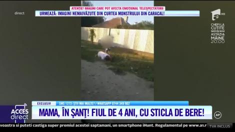 O mamă beată criță, filmată în timp ce cade în șanț, de mai mute ori, sub ochii copilului ei de patru ani, care îi ține sticla cu bere în mână! Imaginile ce au scandalizat România! „Am muncit” - Video