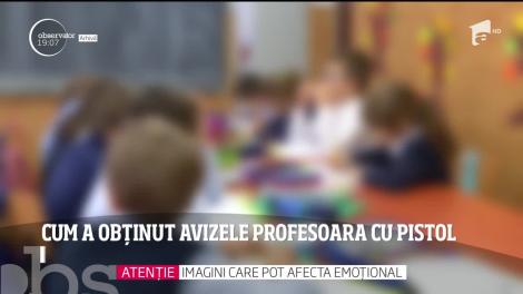 Profesoara acuzată că vine cu arma la ore a fost refuzată de doi psihologi pentru aviz. Un psihiatru i-a dat semnătura până la urmă