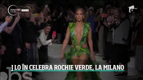 Jennifer Lopez în celebra rochie verde, la Milano