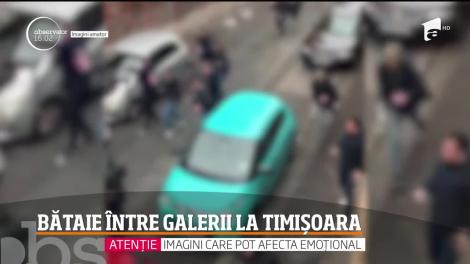 Bataie între galerii. Ultraşii echipelor Dinamo şi Poli Timişoara s-au luat la bătaie în plină stradă