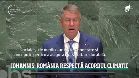 Preşedintele Klaus Iohannis: România respectă acrodul climatic