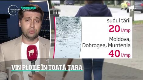 Vin ploile în toată țară! Meteorologii au emis o avertizare de precipitaţii
