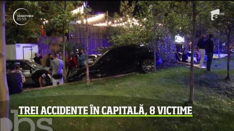 Noapte albă pentru poliţiştii, pompierii şi medicii SMURD din Bucureşti! Opt persoane au fost rănite într-un val de accidente în Piața Constituției