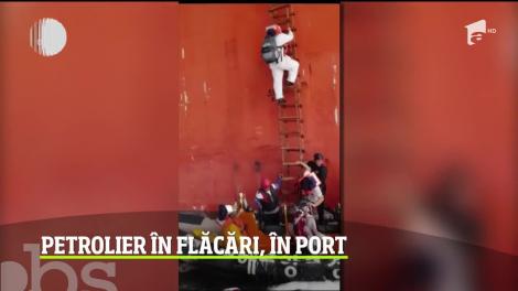 Incendiu puternic într-un port din Coreea de Sud, după o explozie produsă la bordul unui petrolier de 25.000 de tone