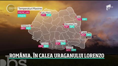 România, în calea uraganului Lorenzo. Temperaturile vor coborî de la 27 de grade la cinci grade