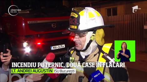 Un incendiu de proporţii a izbucnit lângă Capitală. Două case din oraşul Pantelimon au fost cuprinse de flăcări