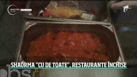 Shaorma cu carne depozitată direct pe ciment, servită la un cunoscut mall din Capitală. Şapte restaurante de tip fast-food au fost închise