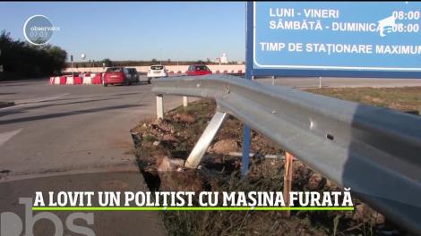 Un poliţist a fost spulberat de un adolescent beat, care a furat o maşină