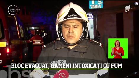 A fost panică în centrul Capitalei. Un bloc a fost evacuat de pompieri, din cauza unui incendiu violent care a izbucnit într-unul din apartamente
